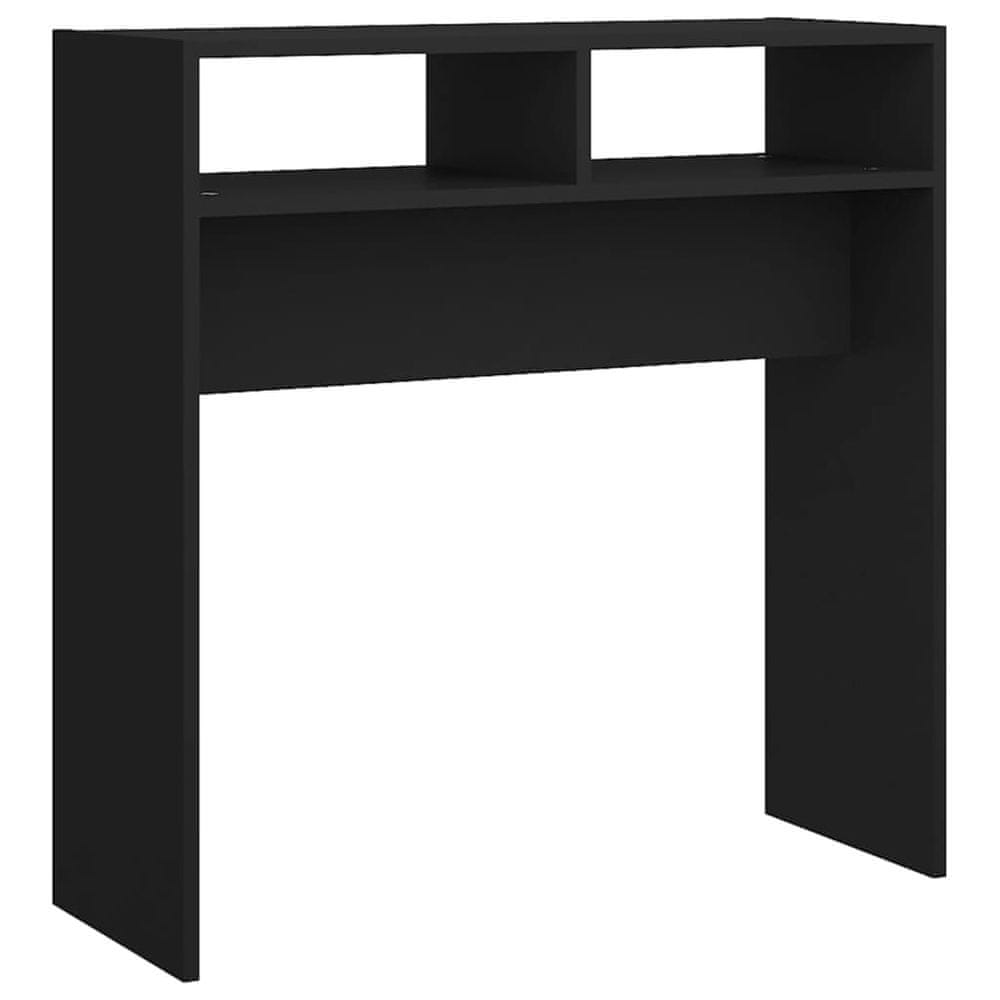 Vidaxl Konzolový stolík čierny 78x30x80 cm drevotrieska